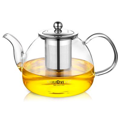 金灶（KAMJOVE） A-09大容量玻璃茶壶 茶水分离泡茶壶飘逸杯 不锈钢过滤花茶壶耐热玻璃茶具煮茶壶